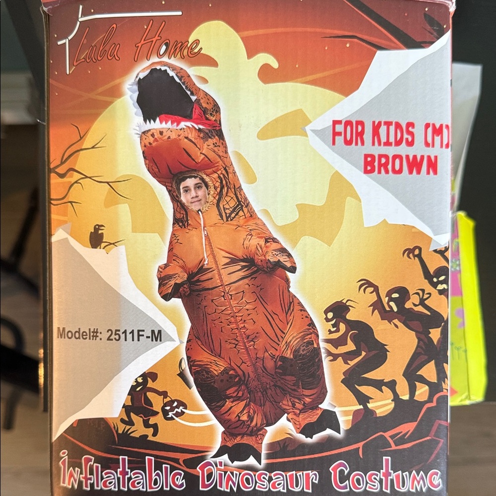 Brown Inflatable Dinosaur Costume for Kids